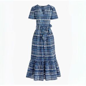 J. Crew Cotton tiered midi dress size 14 no belt